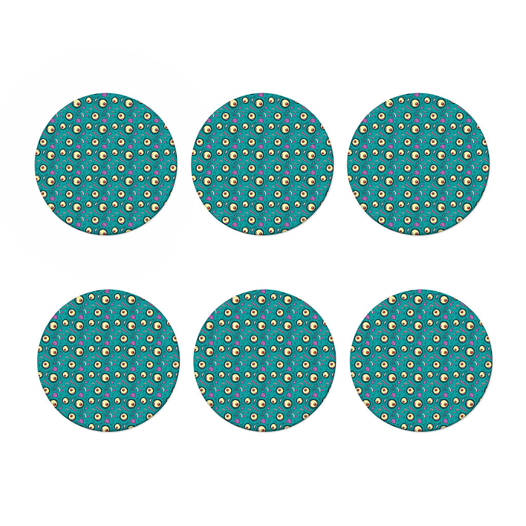 Blue Zombie Pattern Print Coaster Set