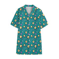 Blue Zombie Pattern Print Cotton Hawaiian Shirt