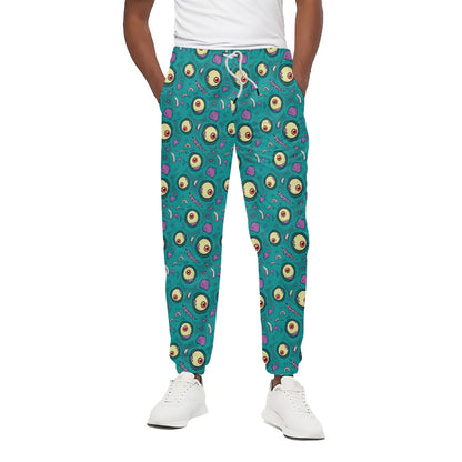 Blue Zombie Pattern Print Cotton Pants