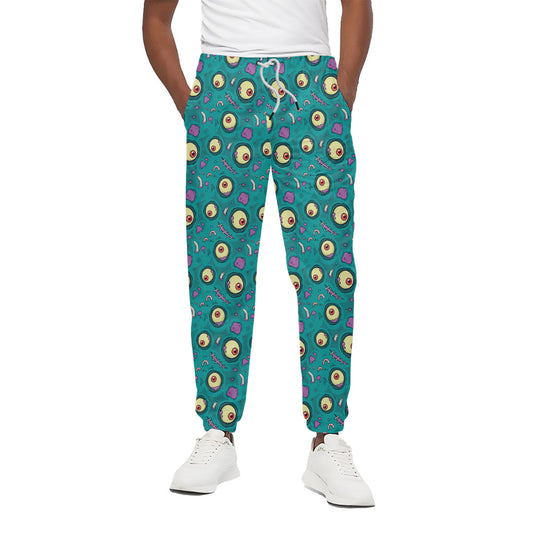 Blue Zombie Pattern Print Cotton Pants
