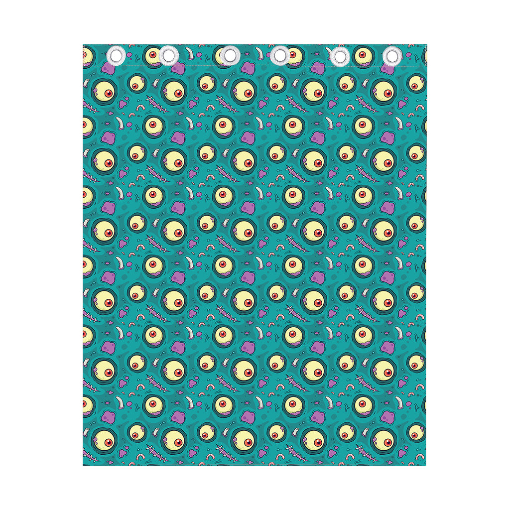 Blue Zombie Pattern Print Curtain