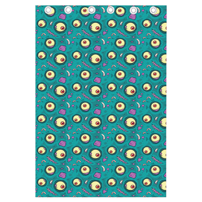 Blue Zombie Pattern Print Curtain