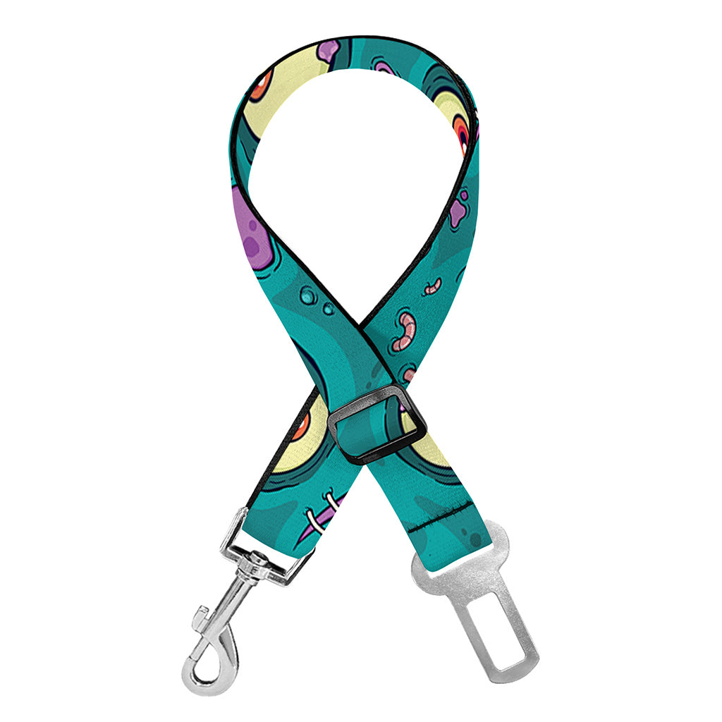 Blue Zombie Pattern Print Dog Seat Belt