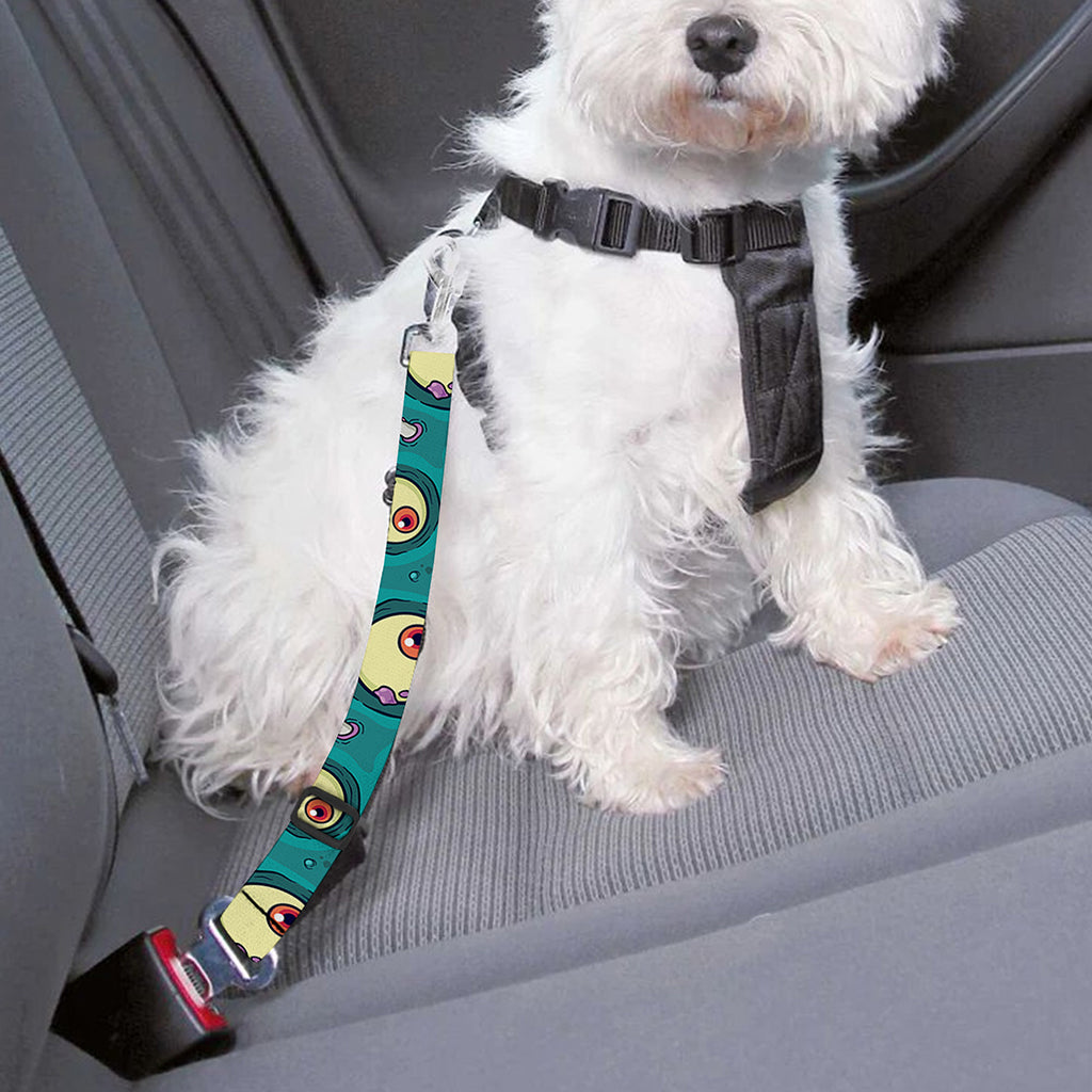 Blue Zombie Pattern Print Dog Seat Belt