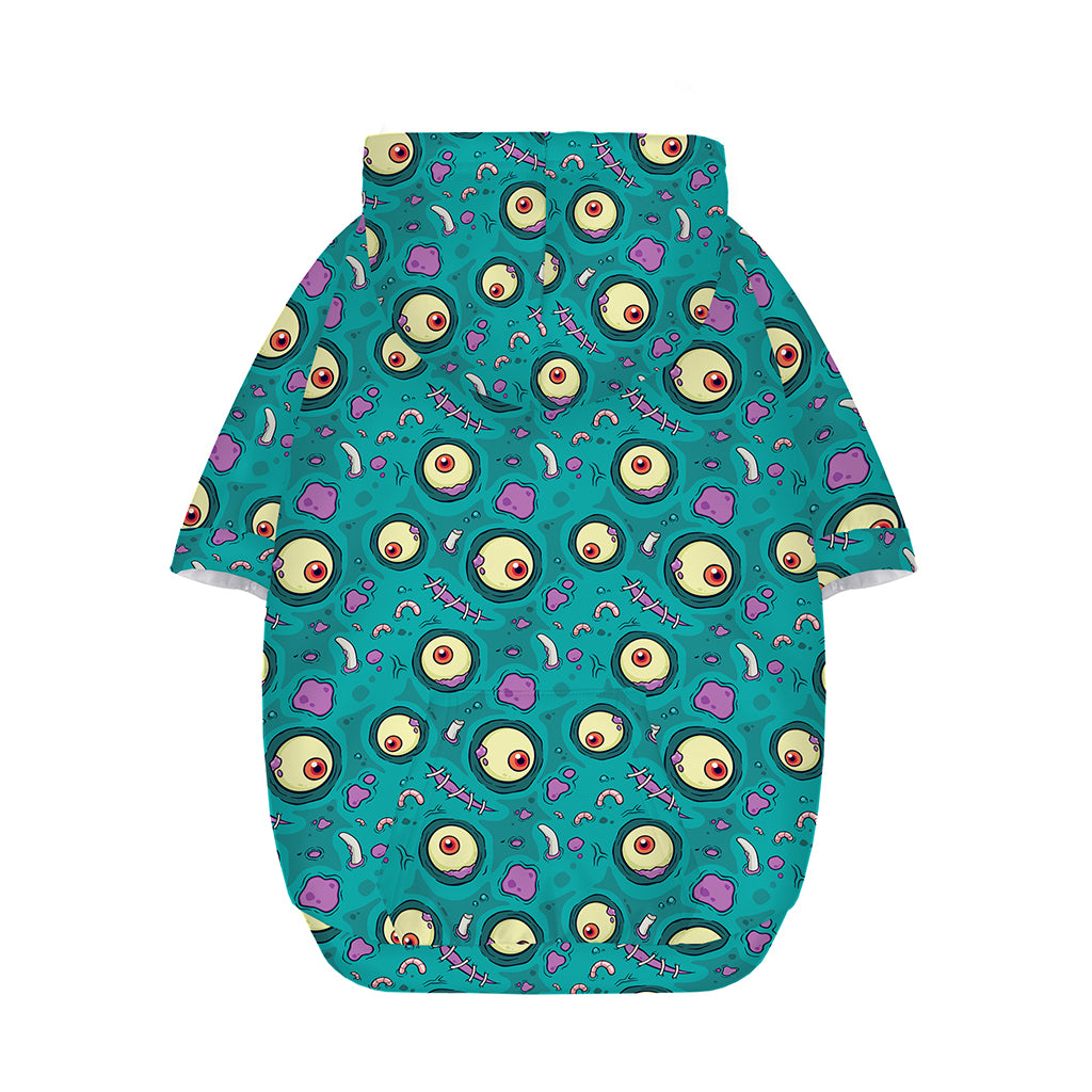 Blue Zombie Pattern Print Dog Zip Up Hoodie