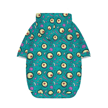 Blue Zombie Pattern Print Dog Zip Up Hoodie
