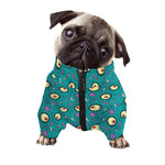 Blue Zombie Pattern Print Dog Zip Up Jacket