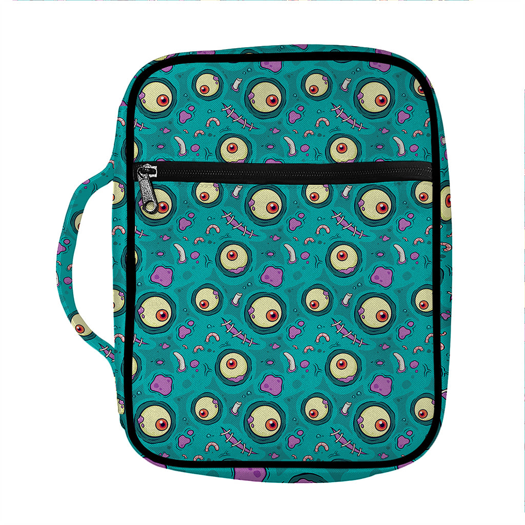 Blue Zombie Pattern Print Front Pocket Bible Bag