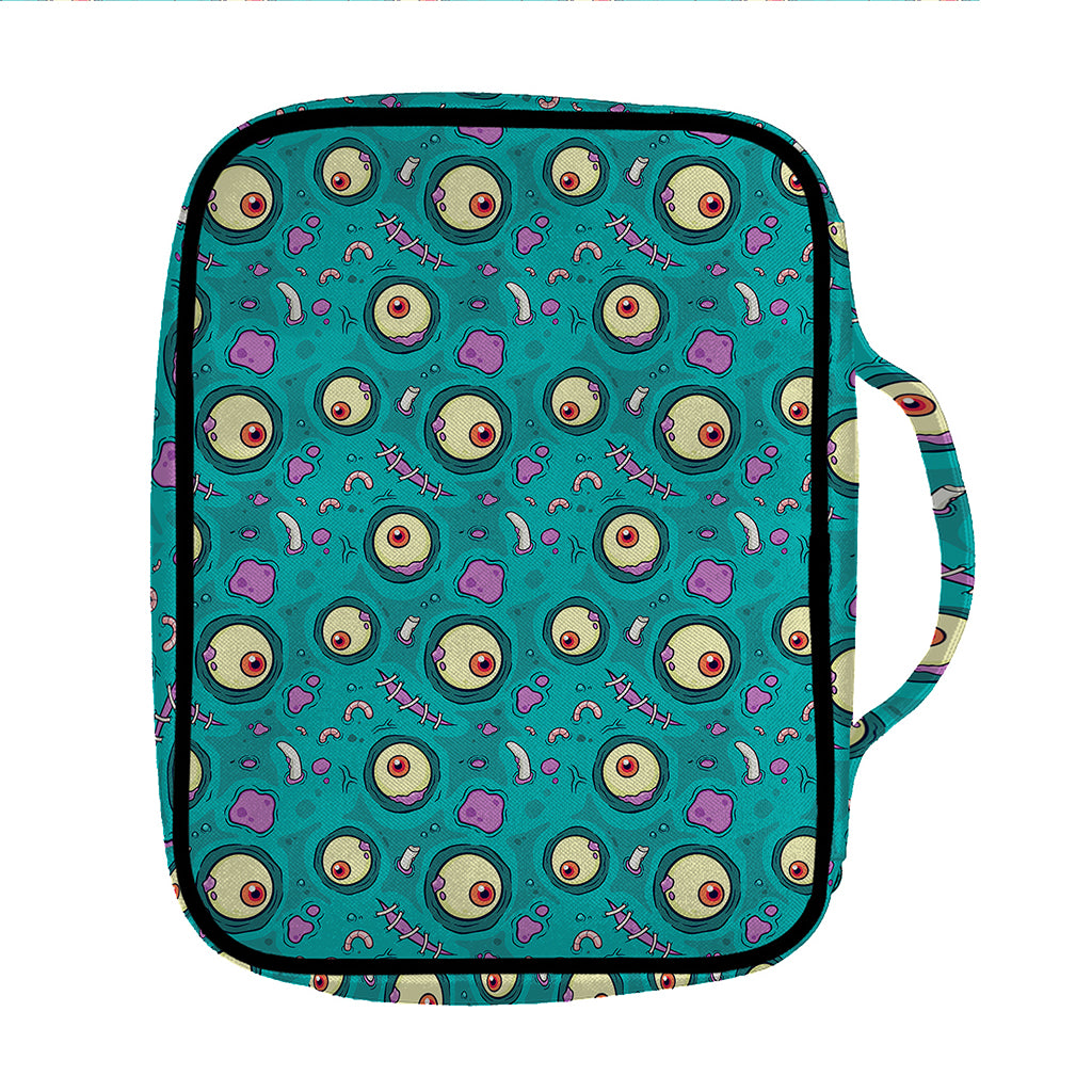 Blue Zombie Pattern Print Front Pocket Bible Bag
