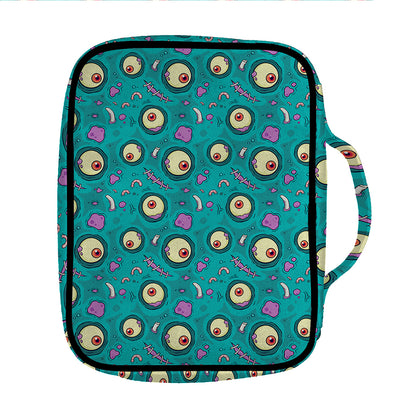 Blue Zombie Pattern Print Front Pocket Bible Bag
