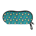 Blue Zombie Pattern Print Glasses Case