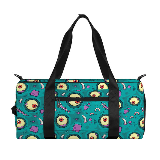 Blue Zombie Pattern Print Gym Bag
