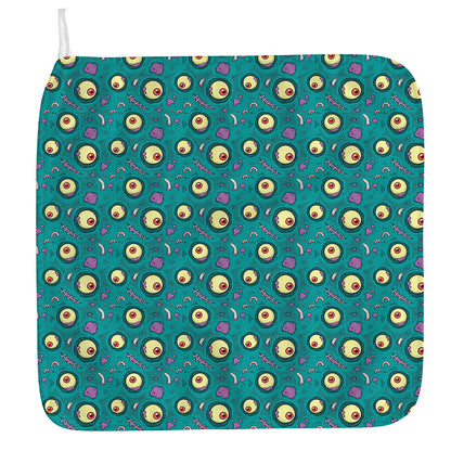 Blue Zombie Pattern Print Hand Towel