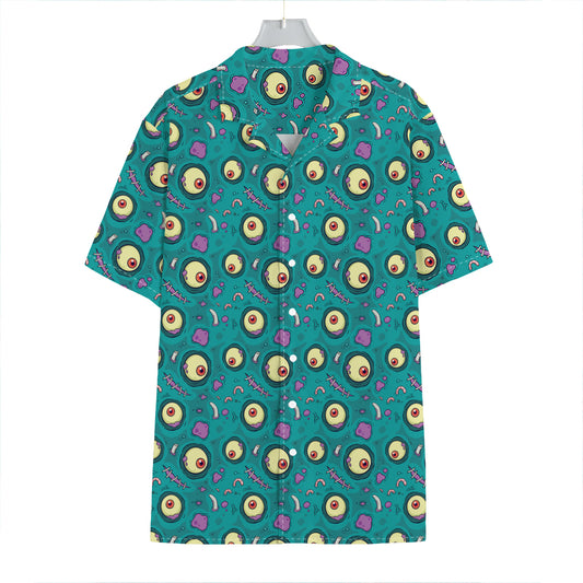 Blue Zombie Pattern Print Hawaiian Shirt