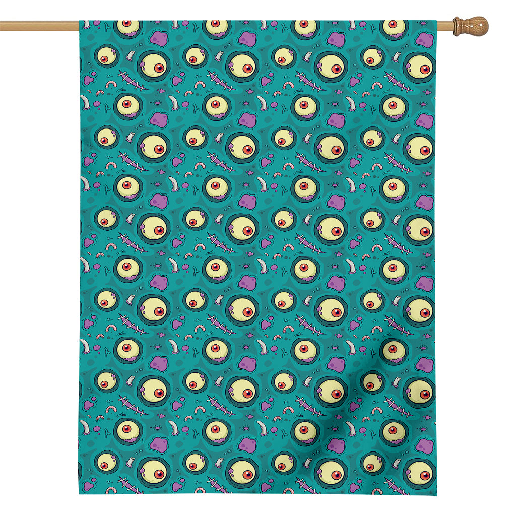 Blue Zombie Pattern Print House Flag