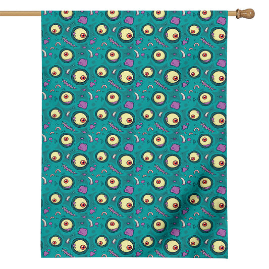 Blue Zombie Pattern Print House Flag