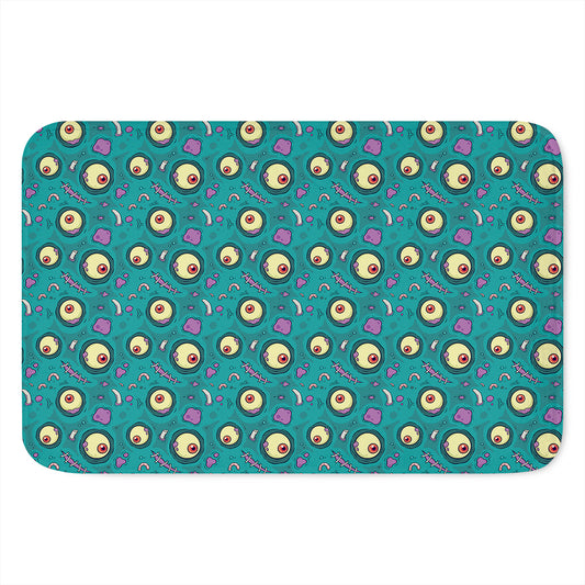 Blue Zombie Pattern Print Indoor Door Mat