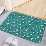Blue Zombie Pattern Print Indoor Door Mat