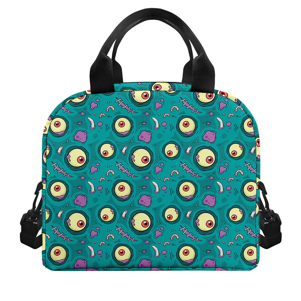 Blue Zombie Pattern Print Insulated Lunch Bag