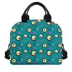 Blue Zombie Pattern Print Insulated Lunch Bag