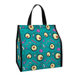 Blue Zombie Pattern Print Insulated Lunch Tote
