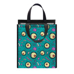 Blue Zombie Pattern Print Insulated Lunch Tote