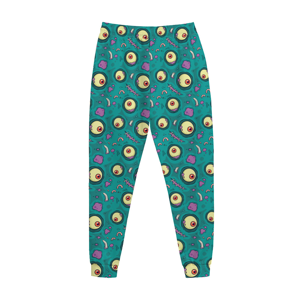 Blue Zombie Pattern Print Jogger Pants
