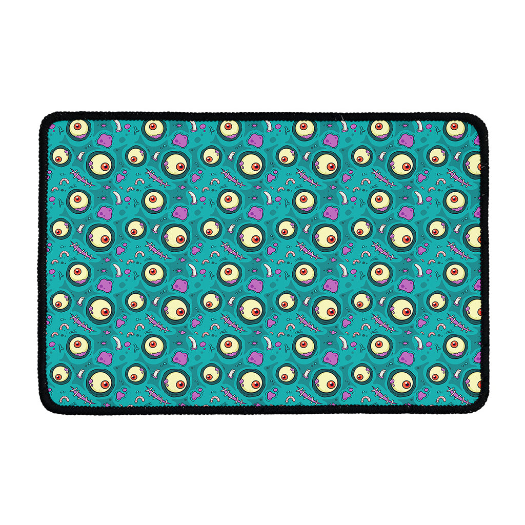 Blue Zombie Pattern Print Kitchen Mat