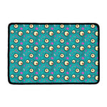 Blue Zombie Pattern Print Kitchen Mat