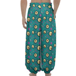 Blue Zombie Pattern Print Lantern Pants