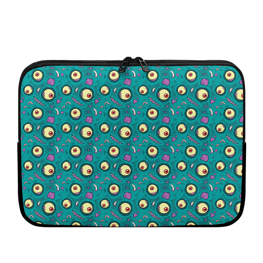 Blue Zombie Pattern Print Laptop Sleeve
