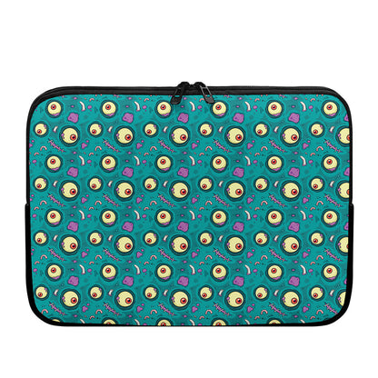Blue Zombie Pattern Print Laptop Sleeve