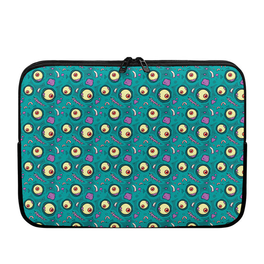 Blue Zombie Pattern Print Laptop Sleeve