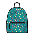 Blue Zombie Pattern Print Leather Backpack
