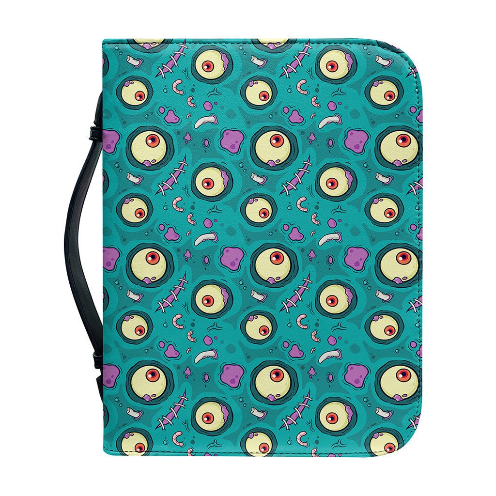 Blue Zombie Pattern Print Leather Bible Cover