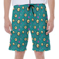 Blue Zombie Pattern Print Men's Beach Shorts