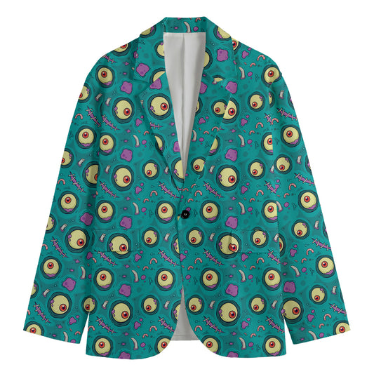 Blue Zombie Pattern Print Men's Blazer