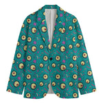 Blue Zombie Pattern Print Men's Blazer
