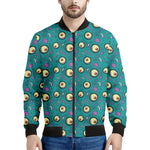 Blue Zombie Pattern Print Men's Bomber Jacket