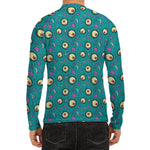 Blue Zombie Pattern Print Men's Long Sleeve Rash Guard