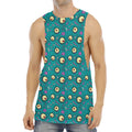 Blue Zombie Pattern Print Men's Muscle Tank Top