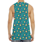 Blue Zombie Pattern Print Men's Muscle Tank Top