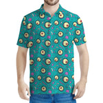 Blue Zombie Pattern Print Men's Polo Shirt