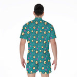 Blue Zombie Pattern Print Men's Rompers