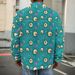 Blue Zombie Pattern Print Men's Shirt Jacket