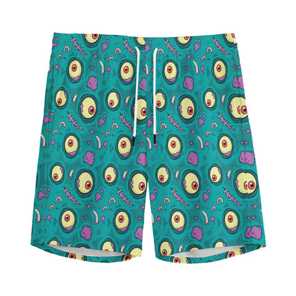 Blue Zombie Pattern Print Men's Sports Shorts
