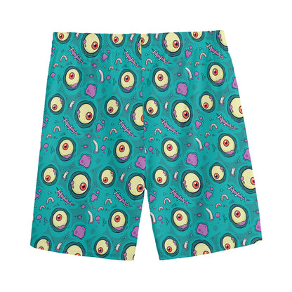 Blue Zombie Pattern Print Men's Sports Shorts