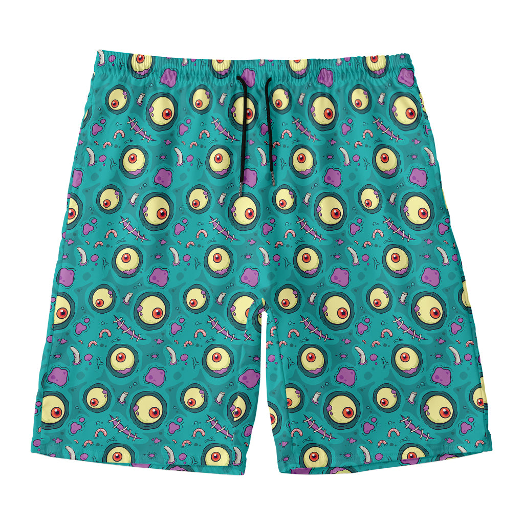 Blue Zombie Pattern Print Men's Swim Trunks