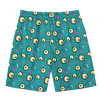 Blue Zombie Pattern Print Men's Swim Trunks
