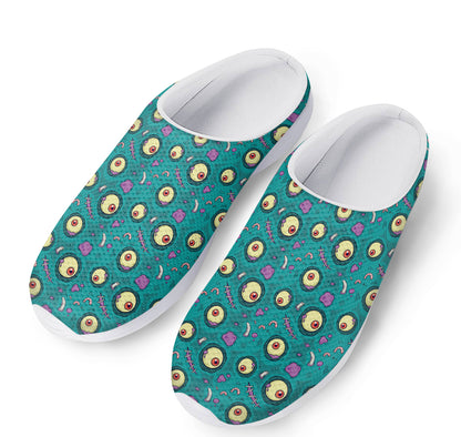 Blue Zombie Pattern Print Mesh Casual Shoes